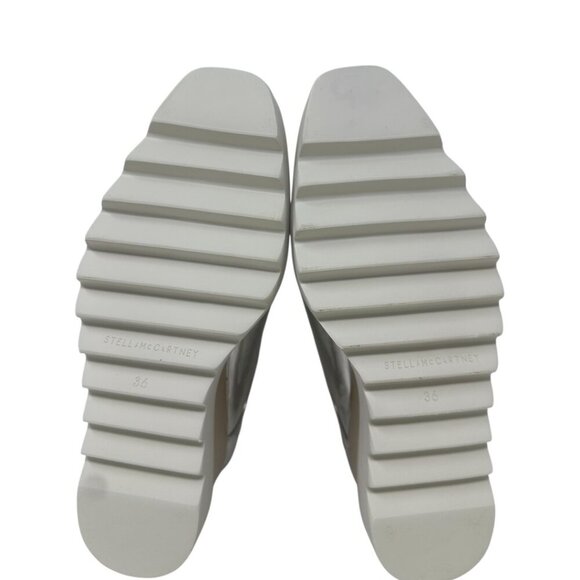 Stella McCartney | Shoes | Stella Mccartney Elyse Lace Up  Stella McCartney Elyse Metallic Mirrored Silver Star Patches Vegan Platforms 6